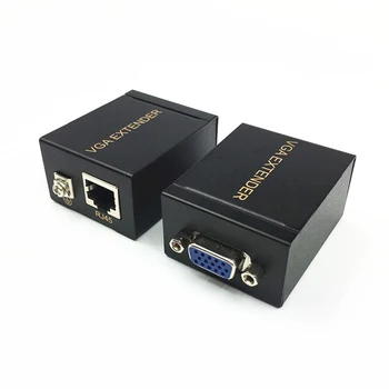 

2Pcs 60M VGA Extender to Lan Ethernet Adapter Amplifier VGA Extender Replacement for KTV Multimedia Video Network Engineering