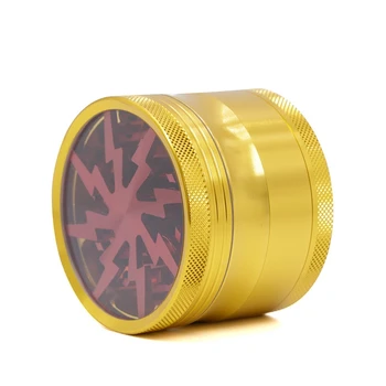 

Convenient Lightning-shaped 4 Layers Aluminum 63mm Tobacco Grinder Herb Herbal Spice Crusher Smoking Pipe Accessories