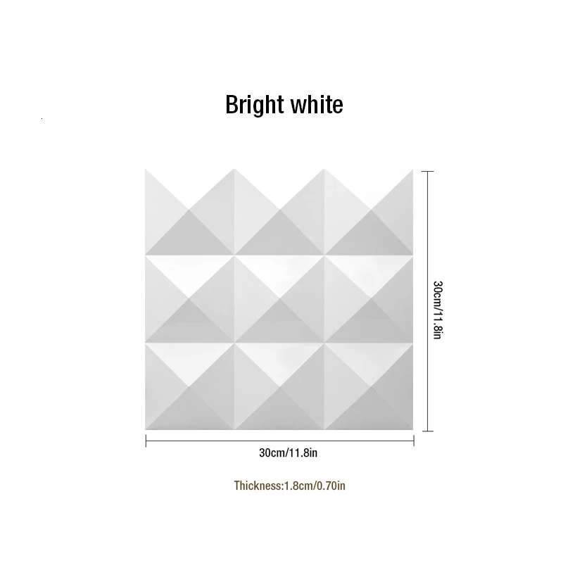 Bright white 6 шт./лот 30x30 см растительное волокно 3D настенная панель 3D настенная наклейка геометрический Алмазный дизайн для интерьера дома декор стен Свадебная вечеринка - Цвет: Bright white