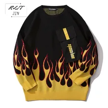 ^#Cheap RLJT.JIN Youth fashion fire pattern mens clothes High quality comfortable cotton men sweater Distinctive breast pocket Casual ^#Cheap RLJT.JIN Youth fashion fire pattern mens clothes High quality comfortable cotton men sweater Distinctive breast pocket Casual