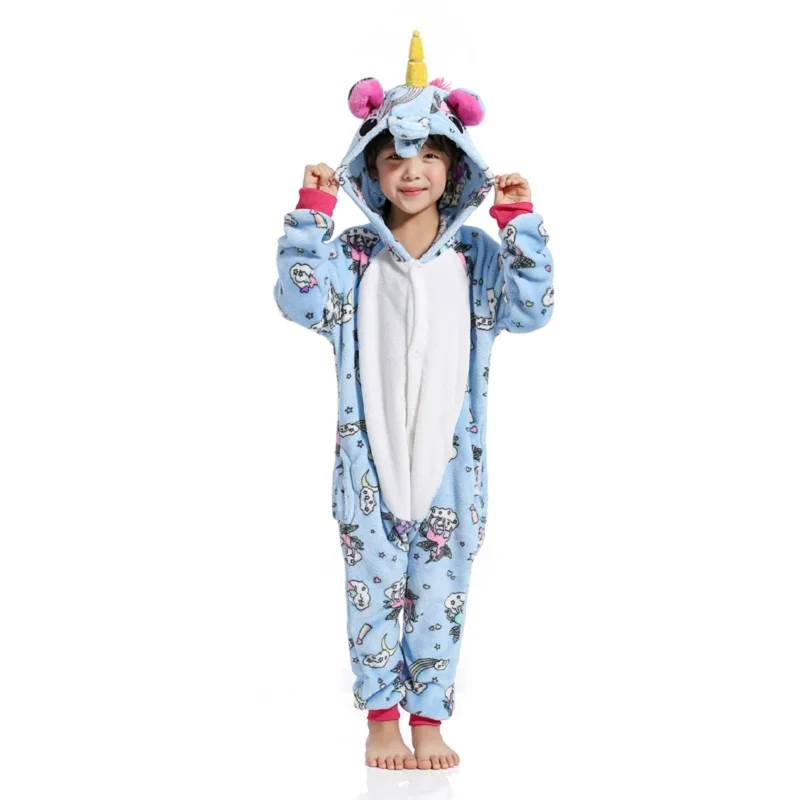 Кигуруми, детские пижамы с единорогом, зимние пижамы для мальчиков и девочек, звездное одеяло, Unicornio, косплей, детская одежда для сна, пижама - Цвет: Fly Pegasus DuPi
