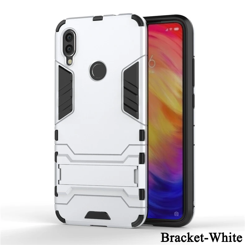 Bracket Silvery Чехол-Броня с кольцом для Xiao mi Red mi Note 8 7 6 K20 Pro 5 Plus 7A mi 8 SE mi 9 9T A1 A2 A3 Lite CC9E mi x 2s Max 3 Pocophone F1 - Цвет: Bracket Silvery