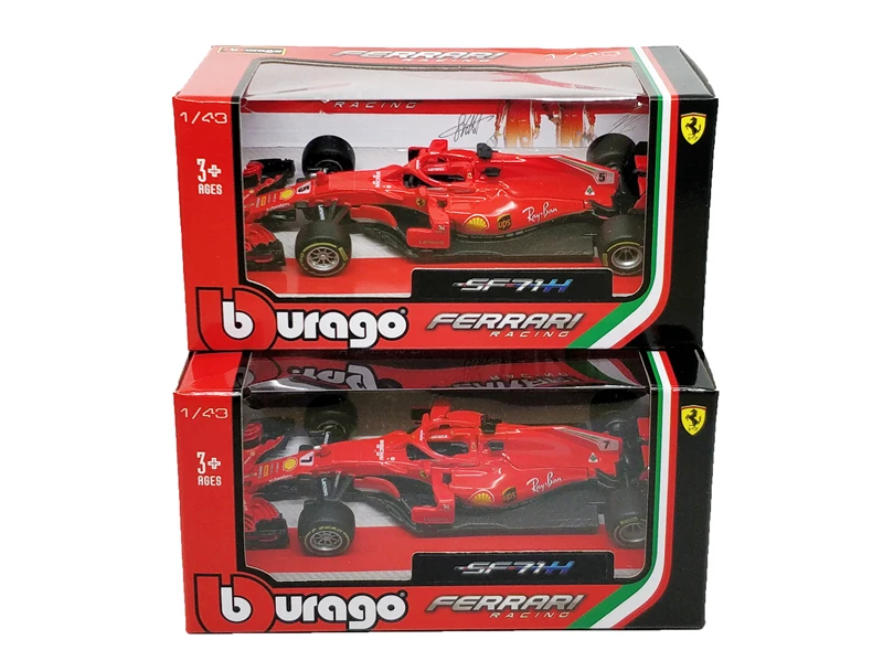 Модель гоночного автомобиля BBurago 1:43 F1 2018 SF71H литая под давлением|Наземный