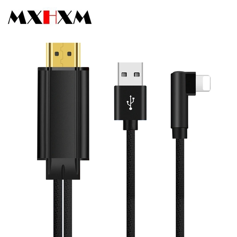 

1M Nylon Weave For Apple iPhone8X ipad To hdmiSame Screen Cable Plug And Play