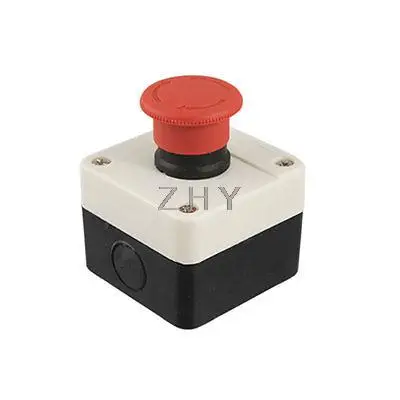 

Red Sign Mushroom Emergency Stop Push Button Switch Station 1 NC Normally Closed