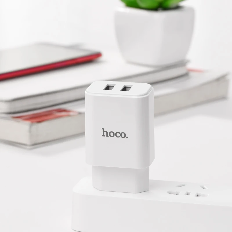 HOCO C62A 10 шт./лот 5 в 2.1A USB зарядное устройство для iPhone 11 Xs Max ЕС вилка настенное зарядное устройство адаптер для samsung Xiaomi huawei