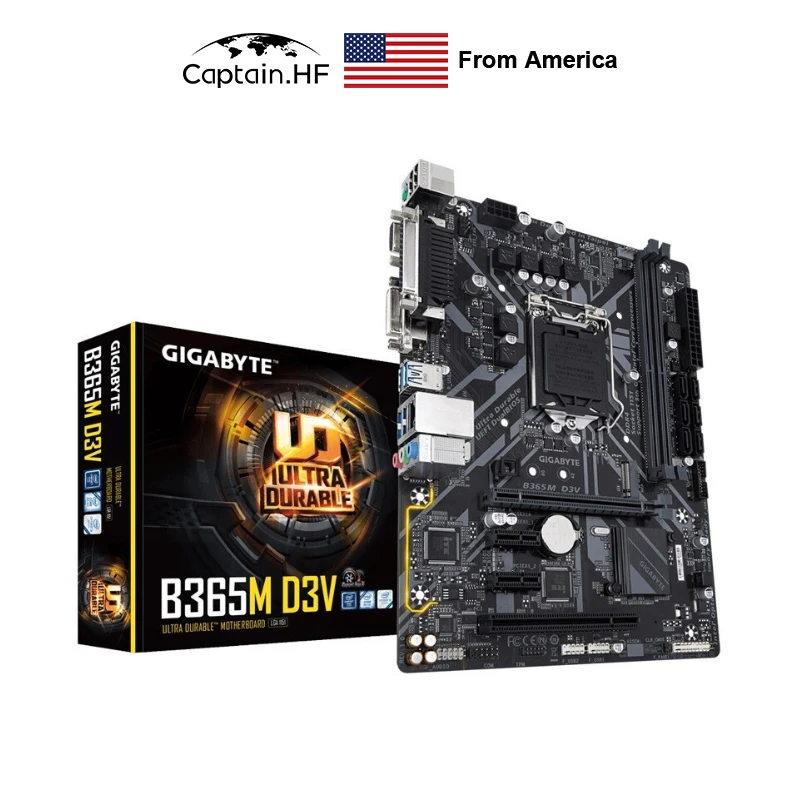 

US Captain Intel B365 Ultra Durable Motherboard with Gigabite 8118 Gaming LAN, 6 Cores, Smart Fan 5 Motherboard