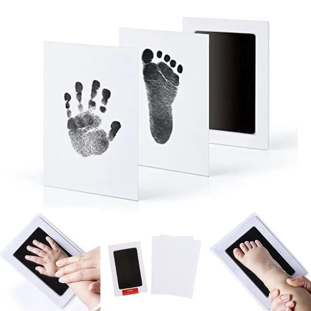 Детская Handprint форма в виде отпечатка ноги коврик нетоксичный безчернильный безопасный легко чистится новорожденный фото рука ноги