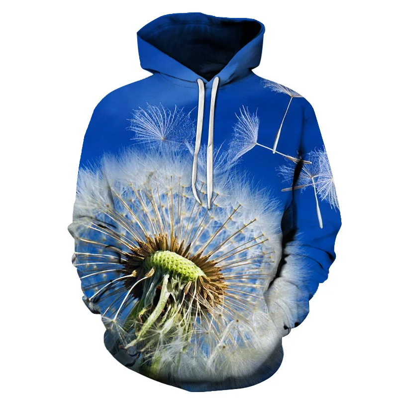 

New Dandelion 3D Print Hoodie Male Top Clothes Harajuku Style Unisex Casual Jacket Men Women Couples hoodies sweatshirts XXS-6XL