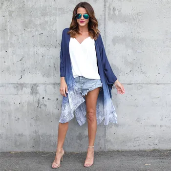 

Long Coat Women Totem Chiffon Kimono Cardigans Blouse Plus Size Cover Ups Women's Blend Coat Cloak Female Spring Dropship L#12