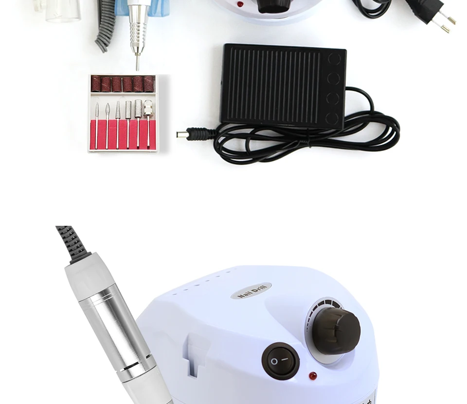 Ferramenta da Arte do Unha Máquina de Polimento para Manicur Arte Clavo Unha Broca Manicure Máquina 35000 Rpm Equipamentos Pedicure Arquivo Elétrico 7 Brocas elétricas p/ manicure e acessórios
