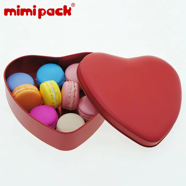 Mimipack 12 шт. элегантные жестяные банки в форме сердца конфеты Шоколадные украшения коробки в 3 цвета 165x40 мм