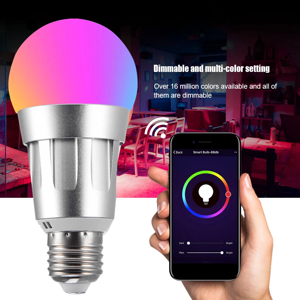 1 шт. 7 Вт 85 265 в WiFi умный светильник лампа E26 LED RGB работает с Alexa/Google Home + белый