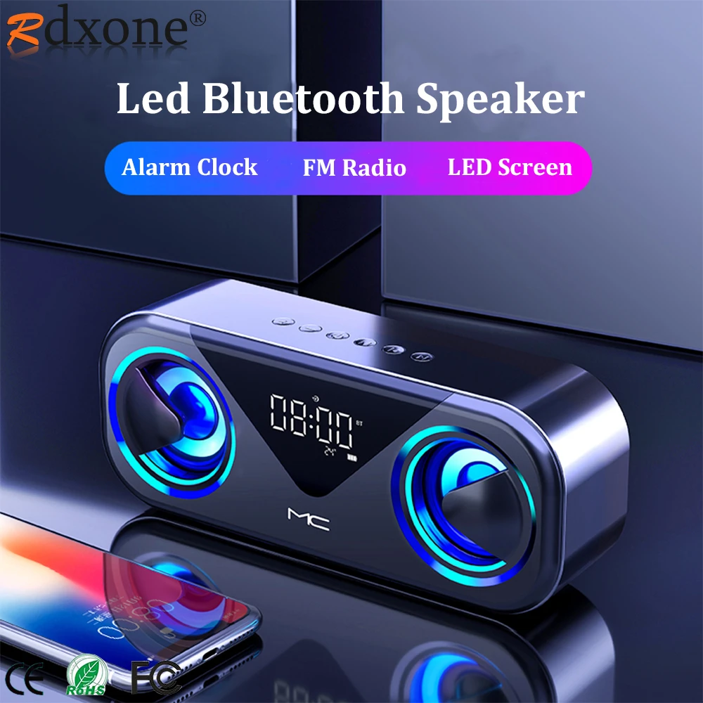 Altavoz LED con Bluetooth para cine en casa, sistema De alarma amplificado Subwoofer De Alto rendimiento, Boombox Sono, Radio portátiles| - AliExpress