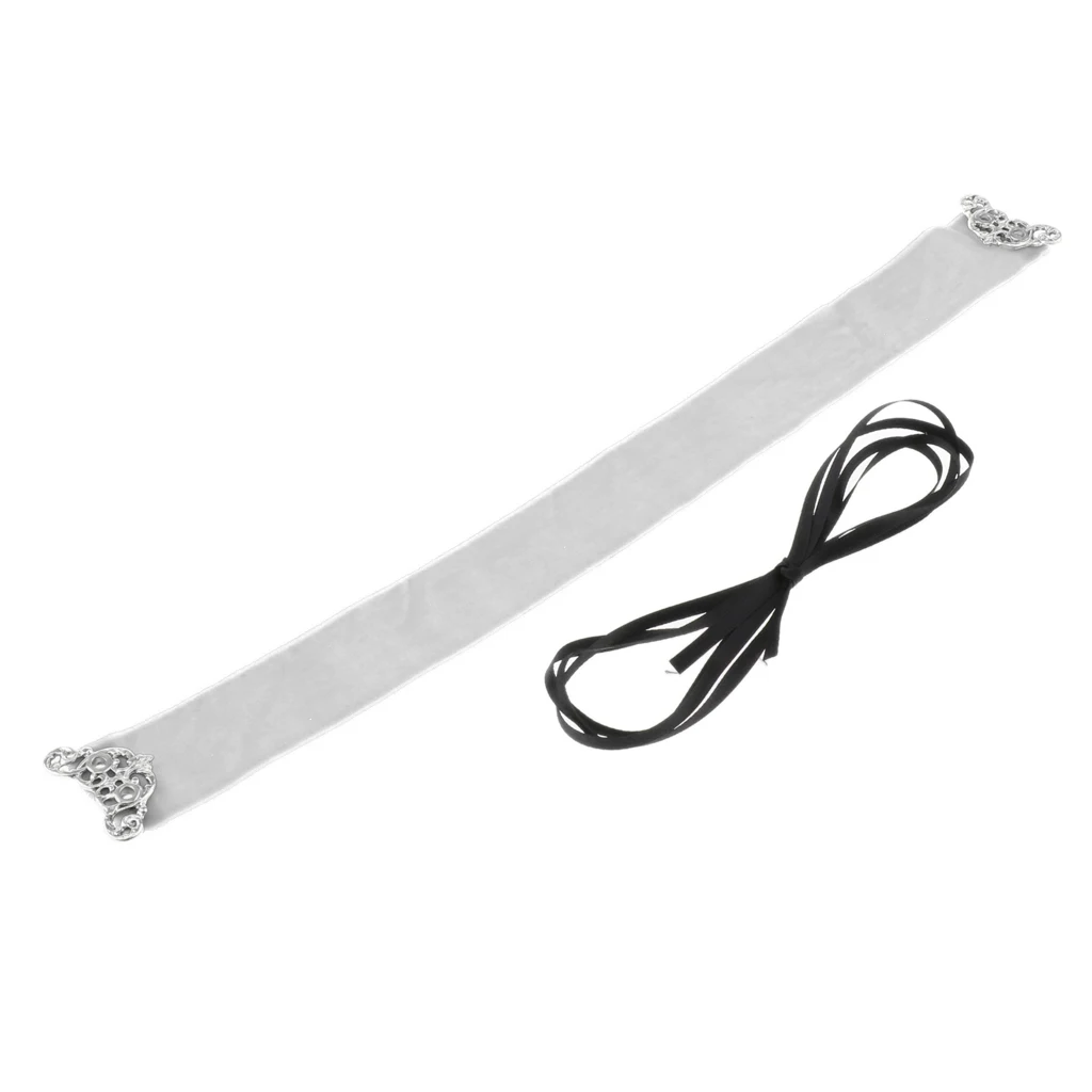 Wide Thick Punk Boho Summer Velvet Lace up Choker Necklaces Adjustable for Women Girls