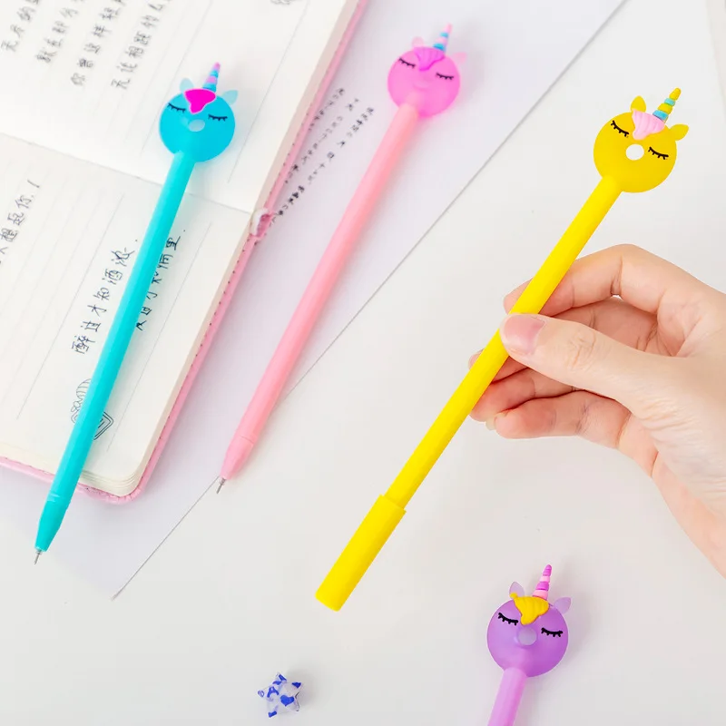 

24 Pcs Donut Unicorn Gel Pen Student Creative Office Stationery Signature Pen Wholesale Kawaii School Stationary