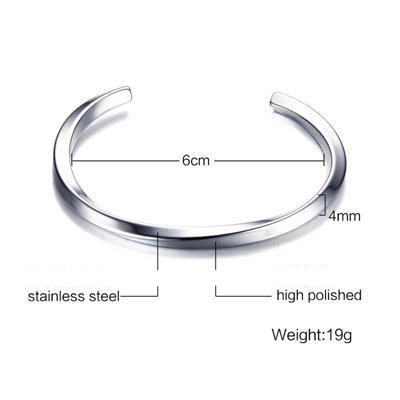BANGLE VIKING TWIST CUFF BRACELET STAINLESS STEEL MOEBIUS BRAZALETS GIFT