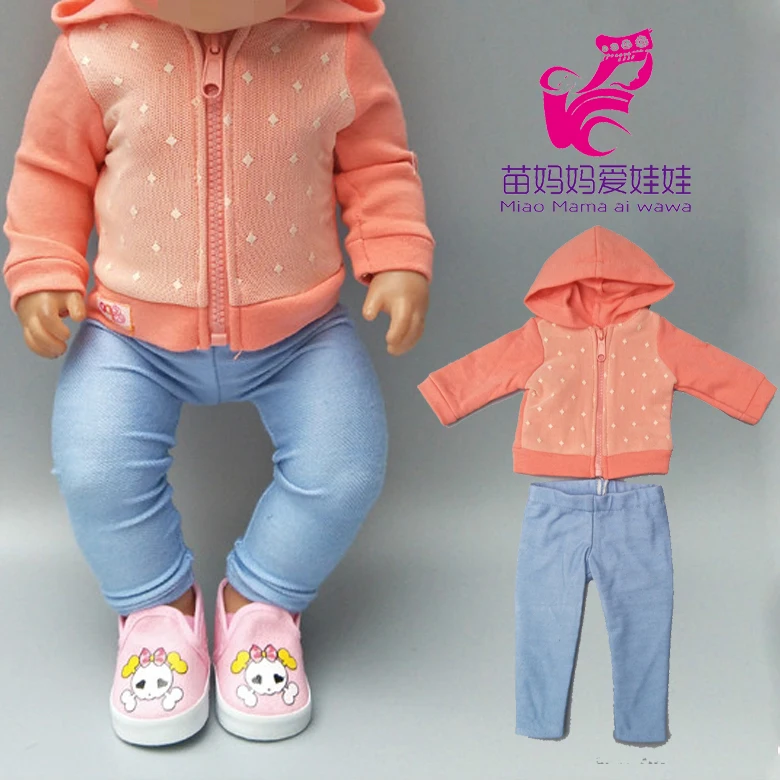 43cm Doll clothes Wearing 18 Inch new born Baby Doll Jacket pants for