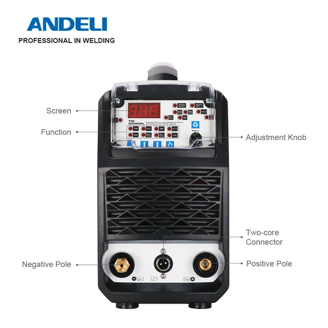 ANDELI-máquina de soldadura multifuncional, TIG-250MPL TIG/TIG Pulse/Cold, tubo MOS, 220V 3
