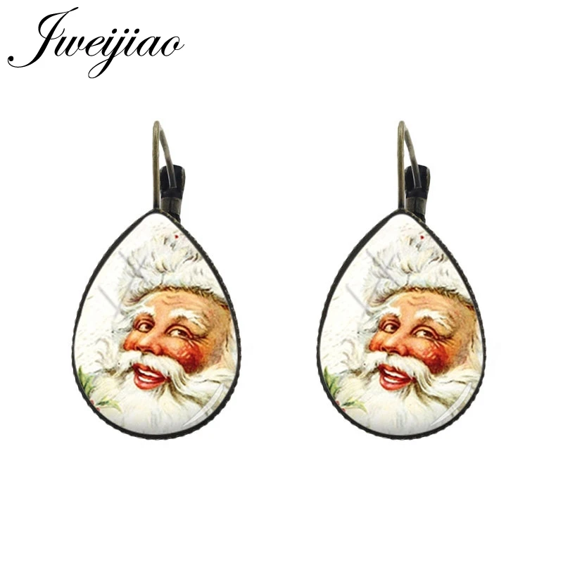 JWEIJIAO, серьги с Рождеством, сани и лося, рисунок, слеза, капля воды, ушные клипсы для женщин, мужчин, детей, ювелирное изделие, подарок С30 - Окраска металла: CM44