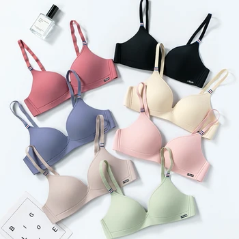 

2020 New Simple Solid Color Seamless Bra Underwear Thin Fashion Wireless Bras For Women Sexy Lingerie Push Up Bralette Top