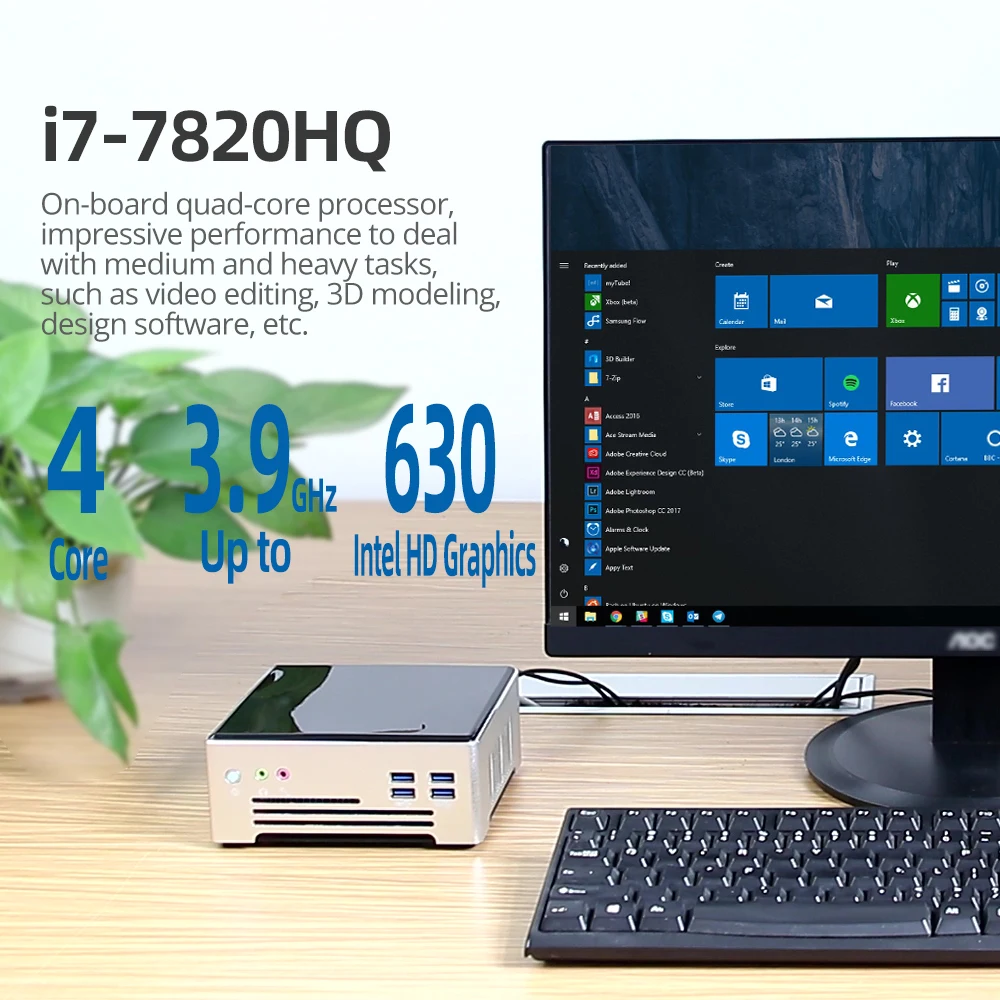 Intel Core i7 10750H Mini PC with 6 Cores, 5.0GHz, 8GB RAM, 16GB DDR4, 512GB/1TB M.2 SSD, WiFi, 4K 60Hz, Gigabit Ethernet, Windows 10 Description Image.This Product Can Be Found With The Tag Names Barebone Mini PC, Computer Office, Mini pc