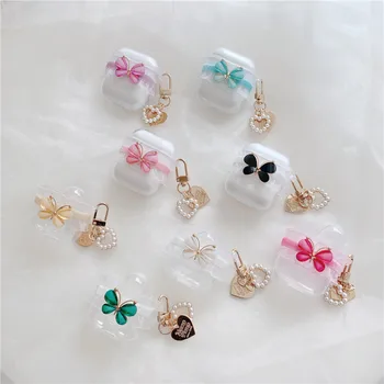 

Cute 3D Butterfly Earphone Cases for Airpods 2 1 Case Wireless Headphones Cover for Airpods Pro 3 Coque with Keyring Ornaments