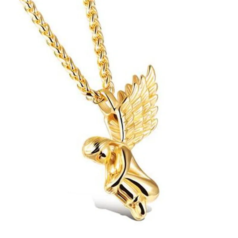 

Fashion Angel Wings Pendants Necklace For Women Stainless Steel Chain Gold Silver Color Necklaces Punk Jewelry Best Friend Gifts