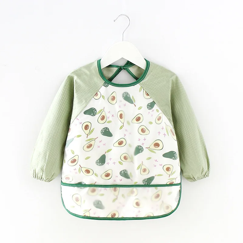 

2020 Cute Baby Bibs Toddler long sleeve Waterproof Long Sleeve Apron Cartoon Animals Children Feeding Smock Bib Baby Stuff