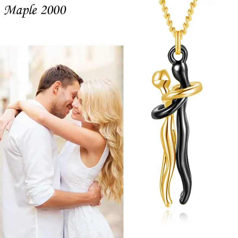 Couple hugging pendant necklace Exquisite gold necklaces for women fashion pendants for couple necklace Love witness jewelry