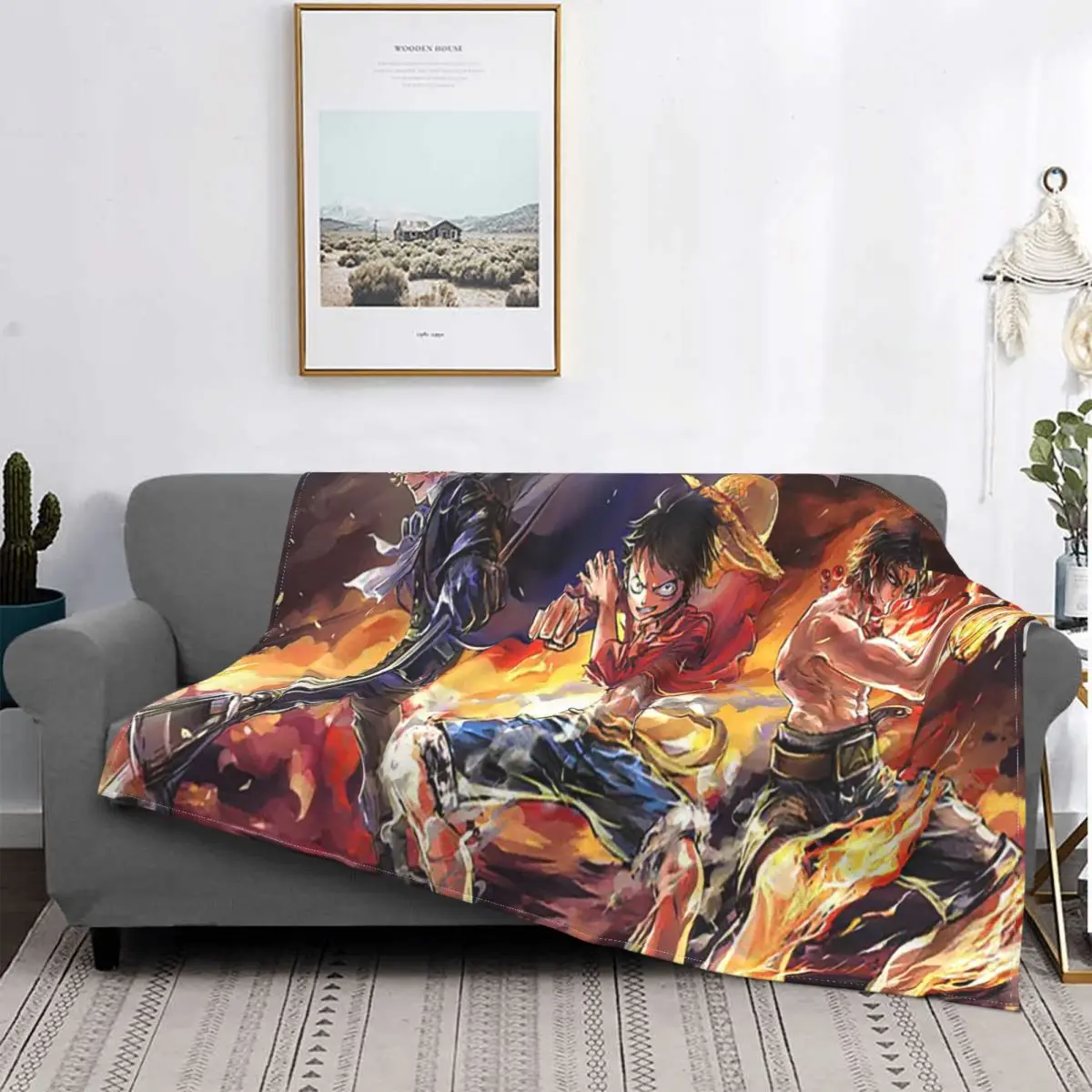 One Piece Japanese Anime Blanket Fleece Summer Multi function Super