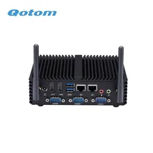 Qotom q430p q450p núcleo fanless do computador industrial i3 i5 AES-NI 4 com gpio wifi 3g 4g para a casa/escritório/banco pos quiosque pc
