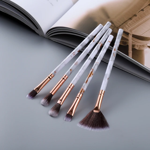 FLD 5/15Pcs Makeup Brushes Tool Set Cosmetic Powder Eye Shadow Foundation Blush Blending Beauty Make Up Brush Maquiagem Eye 5pcs gold