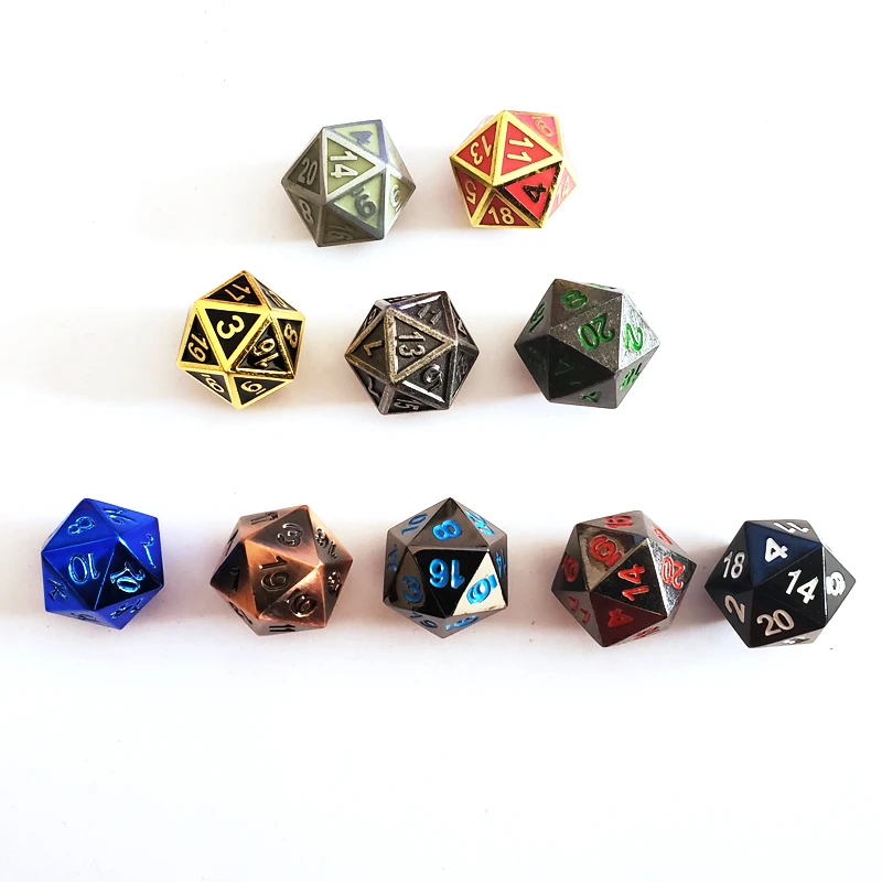 1 шт. международная торговля горячие D20 цифровые металлические игровые кубики