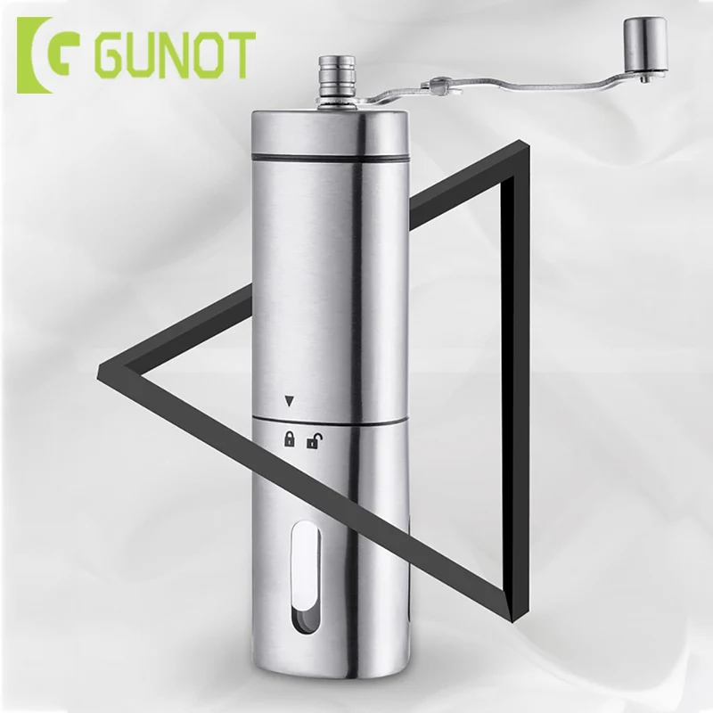 

GUNOT Mini Folding Manual Ceramic Coffee Grinder Coffee Hand Mill Coffeeware Adjustable Coffee Grinder Stainless Steel Grinder