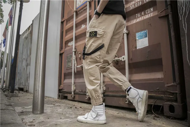 

Pants Men's Korean-style Trend Spring Popular Brand Loose-Fit Capri Pants Korean-style Ankle Banded Pants Buckle Cargo Bib Overa