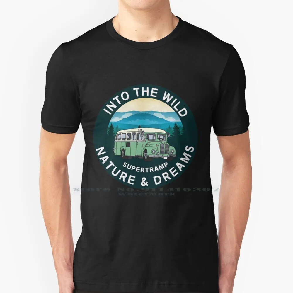 Nella Wild-Bus 142 T-Shirt Classica-Cristoforo Mccandless-Alaska-Stampede Trail Alaska-Wilderness T Shirt Cotton 6Xl