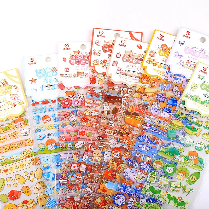 

Cute Cartoon Animal Stickers Creative Transparent Hand Account Diary Decoration DIY Sticker Photo Album Student Stickers