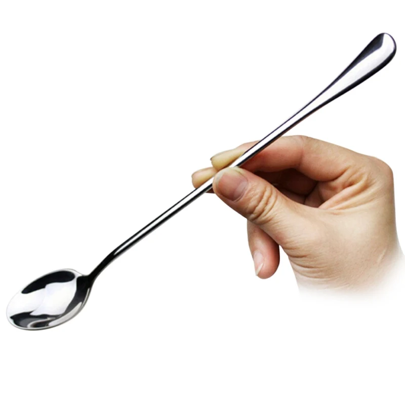 

2x Coffee Latte Spoon Stainless Steel Long Handle Glass Ice Cream Sundae Tea