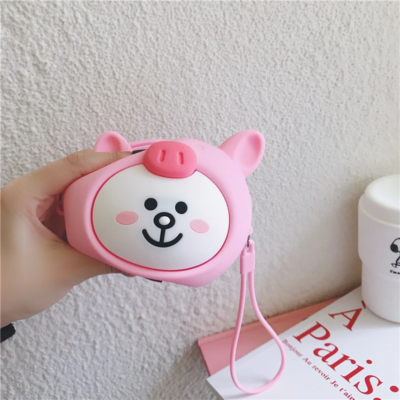 coin purse Мини-кошелек с мультяшным рисунком для девочек, мягкий силиконовый кошелек для денег, женский маленький чехол для ключей, кошелек для денег, чехол для наушников, коробка с аниме - Цвет: coin purse