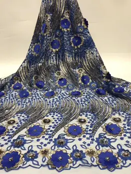 

Polyester Sequined Lace Ribbon Shiny Trims Fabric Wedding Headdress DIY Accessories Sewing Garment Embellishment Royal blue