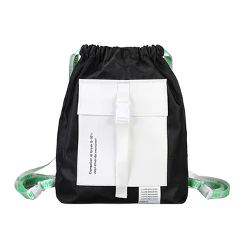 

korean men sports bag string Backpack Waterproof polyester Shoulder bag Outdoor Sports backpack light gym bag black shoe bag
