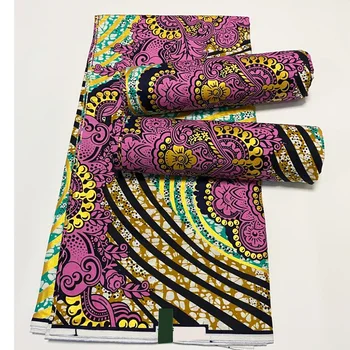 

Gold print african new fashion anakra 100% cotton african wax fabric nigerian ghana kitenge dashiki real wax fabric 6yards G0033