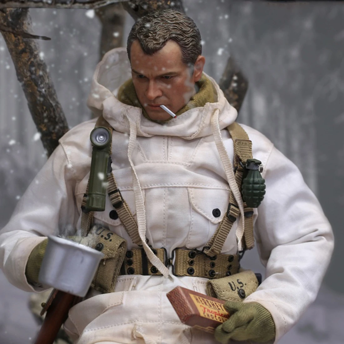 1/6 30 см солдатская модель костюм реалистичный головной убор DIY ручной работы солдат армии США 28th Ardennes дивизия 1944