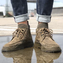 Брендовая зимняя обувь; мужская теплая Повседневная кожаная модная зимняя обувь; мужские теплые ботинки; удобные теплые ботинки martin