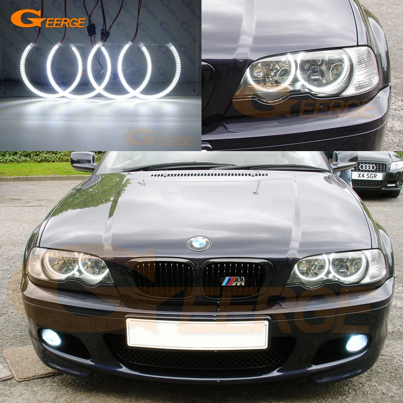 Для BMW E46 Кабриолет купе LCI 2003 2004 2005 2006 галогенные фары отличные ультра яркие smd led Ангельские Глазки DRL halo кольца