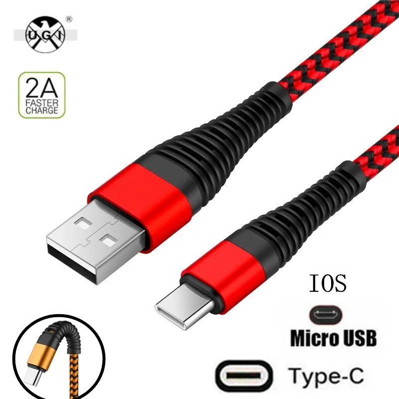 UGI прочный 2A зарядный шнур питания USB кабель для передачи данных Быстрая зарядка 1