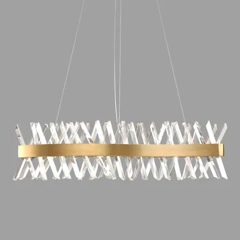 

Triangle crystal lamp of post-modern designer fashionable high-end living room restaurant metal decorative Chandelier