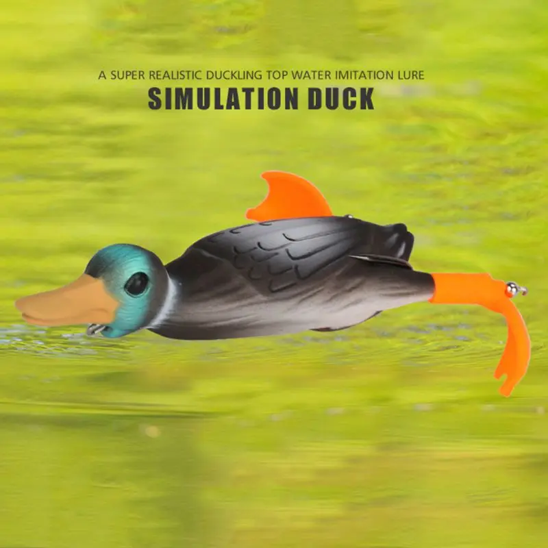 Новая гибкая форма утки мягкие жесткие приманки Топ вода 3D моделирование плавающая приманка для рыбалки G8TD