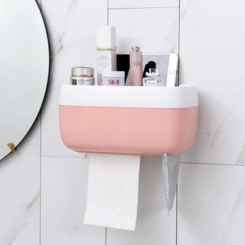 

Punch-free Toilet Tissue Box Detachable Moisture-proof Toilet Rack Multifunctional Tissue Box Sticky Drawer